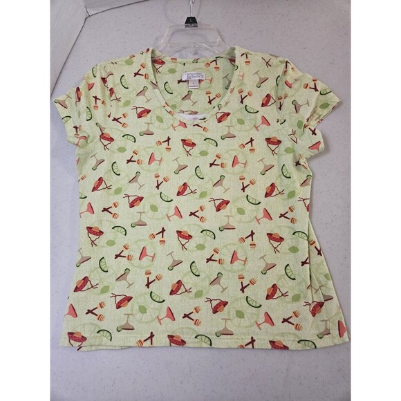 christopher banks Tops - Christopher Banks Margarita Shirt Large Cinco De Mayo Green Tacos Burritos L